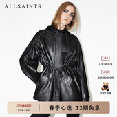 W027LB 款 ALLSAINTS女士连帽皮衣外套Kelsea皮夹克时尚 风衣春季