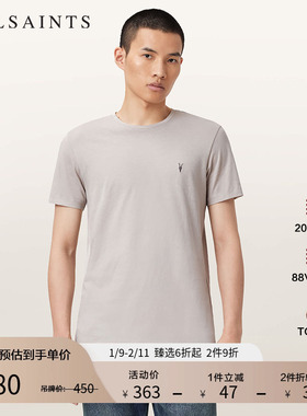 ALLSAINTS男士羊头T恤圆领短袖修身上衣2025年秋季新款M028JB