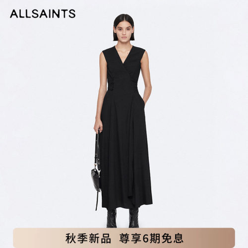ALLSAINTS女士V领无袖连衣裙