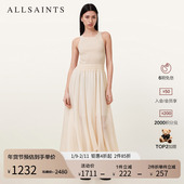 飘逸长裙2025年秋季 ALLSAINTS女士修身 气质薄纱连衣裙无袖 W188DC
