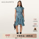 新款 ALLSAINTS女士花卉连衣裙FLEUR荷叶边修身 短裙子2026春季
