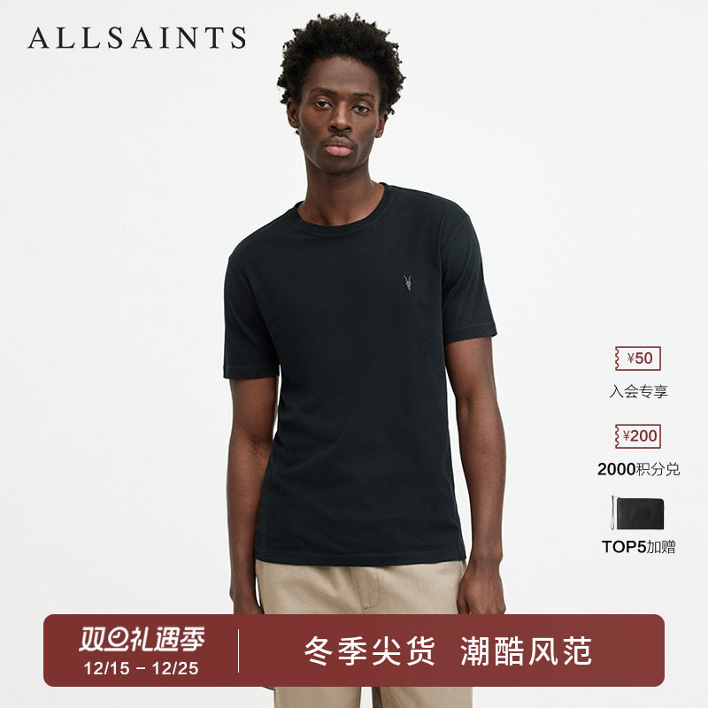 ALLSAINTS男士刺绣圆领夏季纯色