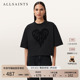 ALLSAINTS女士圆领短袖 W153JD 新款 T恤宽松时尚 爱心上衣2025年秋季