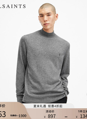 ALLSAINTS男士羊头毛衣羊毛混纺套头针织衫春季男装M030KA