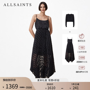 ALLSAINTS女士波点连衣裙两件套裙装垫肩毛衣百褶裙夏季W260DB