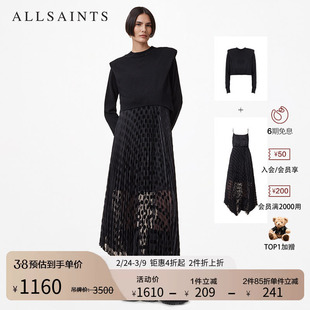 ALLSAINTS女士波点连衣裙两件套裙装垫肩毛衣百褶裙秋季W260DB