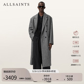 M056OD 羊毛大衣双排扣毛呢外套2026春季 ALLSAINTS男士 中长款