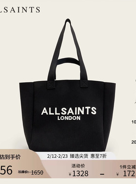 ALLSAINTS女士Logo托特包手提单肩包帆布袋2025年秋季女包W311XB