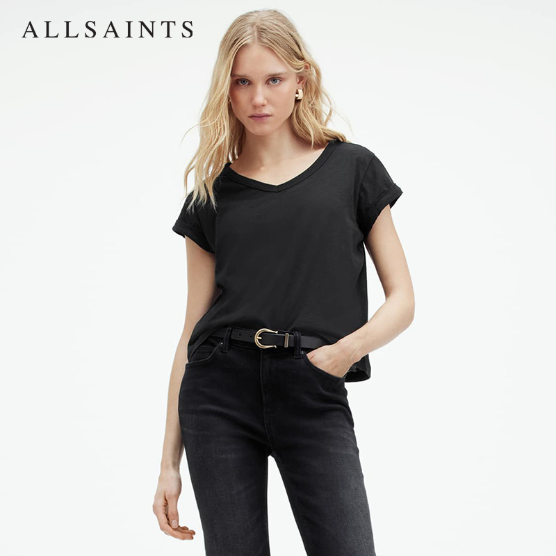 ALLSAINTS女士V领短袖T恤