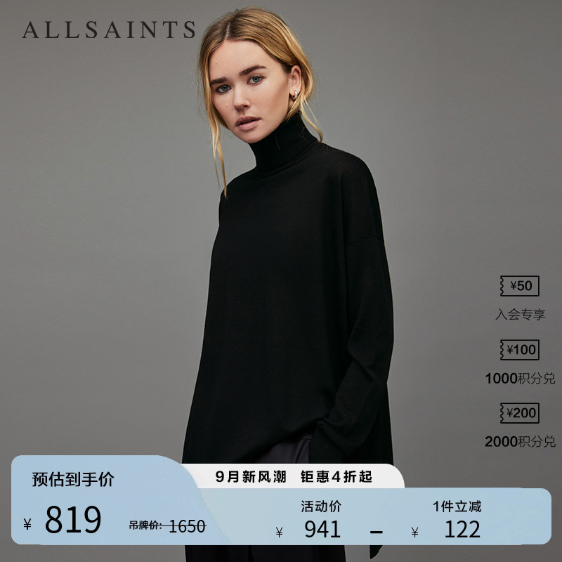 女士高领毛衣allsaints