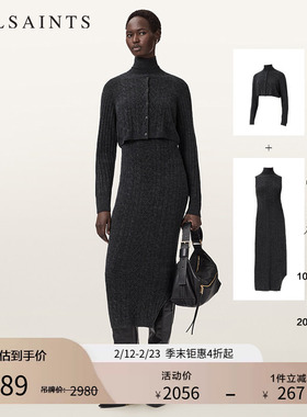 ALLSAINTS女士修身针织连衣裙两件套羊毛混纺25冬新款W208DD