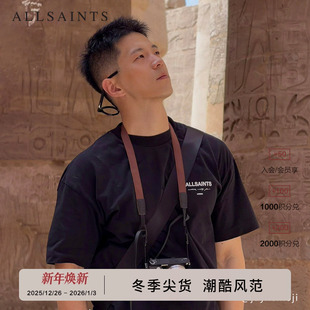 男装 T恤黑色百搭宽松上衣秋季 M071PB 质感短袖 ALLSAINTS男士