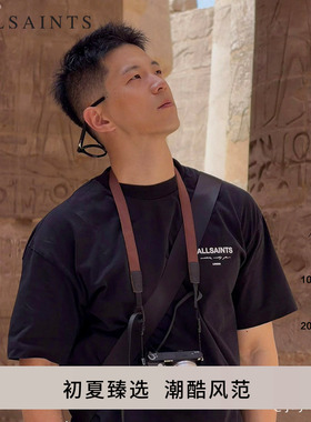 ALLSAINTS男士质感短袖T恤黑色百搭宽松上衣春季款男装M071PB