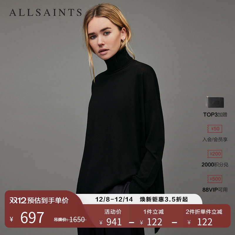 女士高领毛衣allsaints