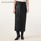 W008RC 女装 ALLSAINTS女士羊皮革半身裙长款 小黑皮裙2026年春季