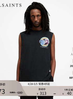 ALLSAINTS男士无袖背心舒适T恤手绘印花款休闲百搭秋季MG516Z