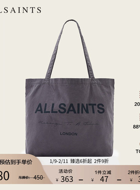 ALLSAINTS男士Logo印花帆布袋单肩托特包2025秋季新款M136XD