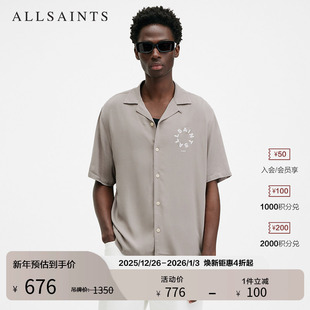 字母短袖 男装 衬衫 秋季 M028SB 衬衣宽松威夷衫 ALLSAINTS男士