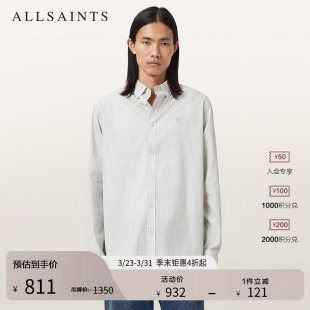 M047SD 心形刺绣商务休闲2026春季 ALLSAINTS男士 竖条纹衬衫
