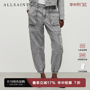 棉质束脚工装 ALLSAINTS女士高腰牛仔裤 款 WP006Y 秋季 裤