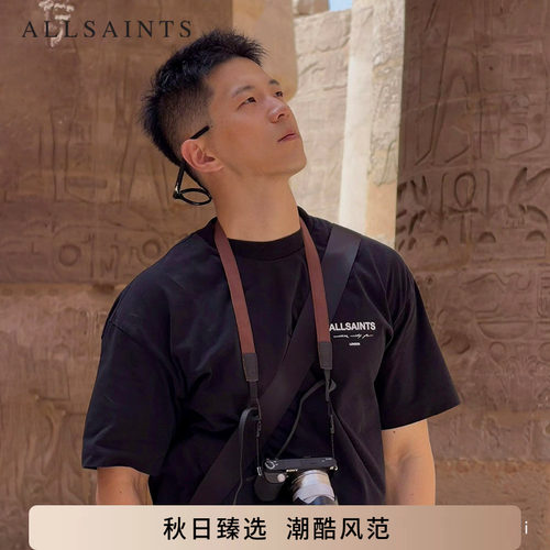 ALLSAINTS男士印花黑色T恤