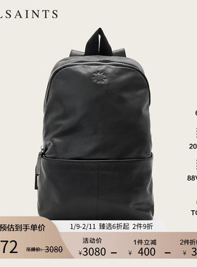 ALLSAINTS男士羊皮革双肩背包休闲电脑包大容量2025冬新款M093XD