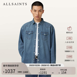 新款 明星同款 百搭2025秋季 休闲宽松牛仔衬衫 M054SD ALLSAINTS男士