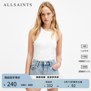 款 ALLSAINTS女士经典 经典 微弹背心气质简约上衣正品 WM567Z 秋季