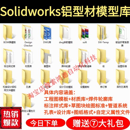 Solidworks 标准模板库 工程图 材料明细表 焊接型材 SW设计库