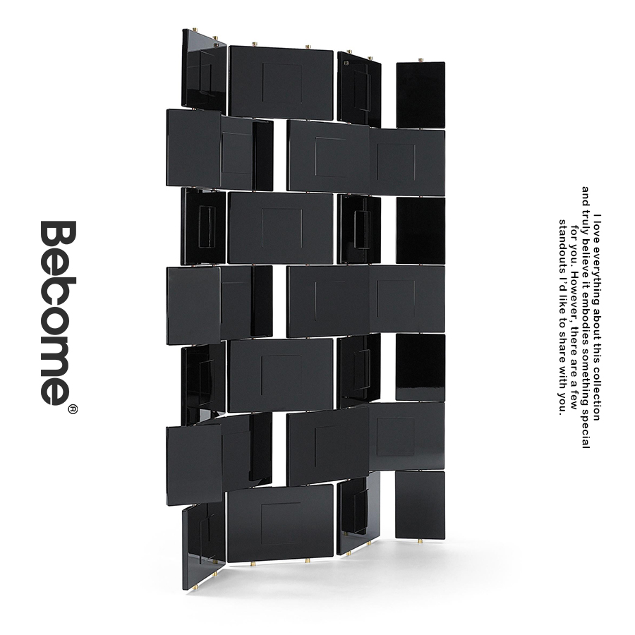 研舍中古风Brik screem砖头折叠屏风客厅走廊隔断酒店玄关花窗