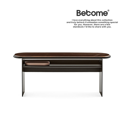 研舍玄关台金属木饰面大理石师表