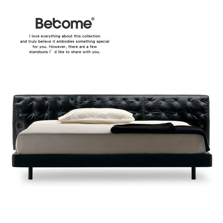 研舍摩登简约现代酒店别墅卧室奢华皮艺拉扣双人方形皮床新款实拍