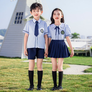 班服英伦学院风儿童演出服合唱六一小学生校服套装 幼儿园园服夏季