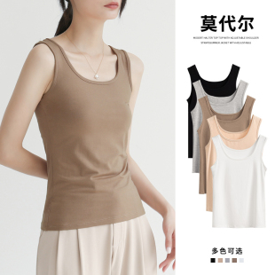 莫代尔咖啡色吊带背心女内搭夏季 防走光打底上衣外穿 防走光夏新款