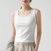修身 白色吊带背心女内搭防走光2026夏季 百搭纯棉打底衫 上衣外穿
