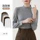 小立领收口袖 泡泡袖 修身 春秋季 打底衫 灰色法式 半高领长袖 t恤上衣