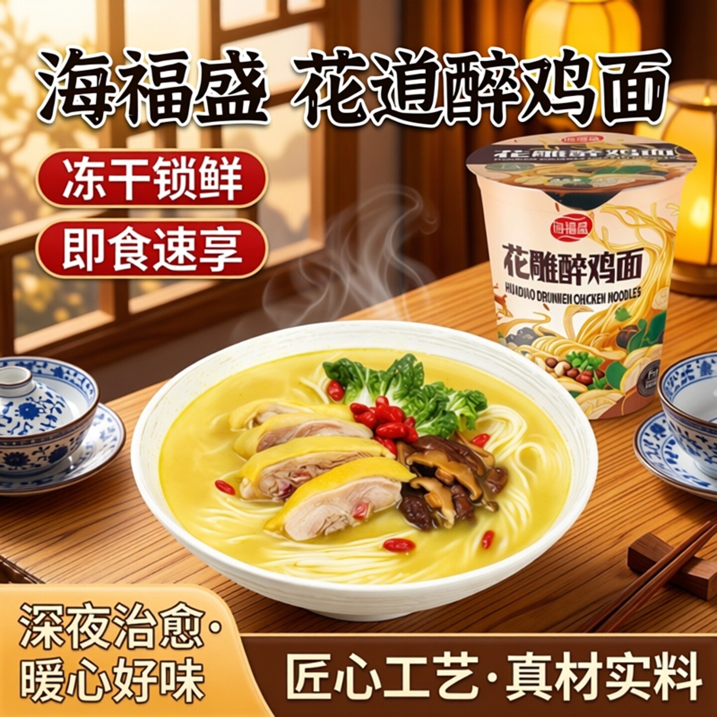 海福盛冻干私房牛肉面方便即食红烧速食夜宵拉泡面单桶装正品