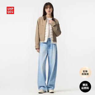 女装男装宽松廓形牛仔裤/弯刀镰刀裤子25秋冬新款长裤Y479000