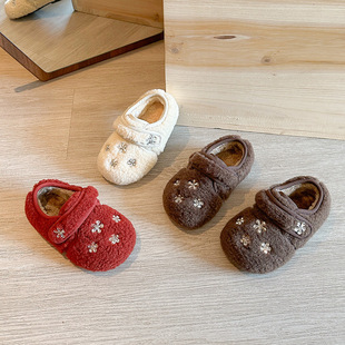 女童毛毛鞋外穿冬季2026新款儿童棉拖鞋室内地板鞋女孩宝宝勃肯鞋