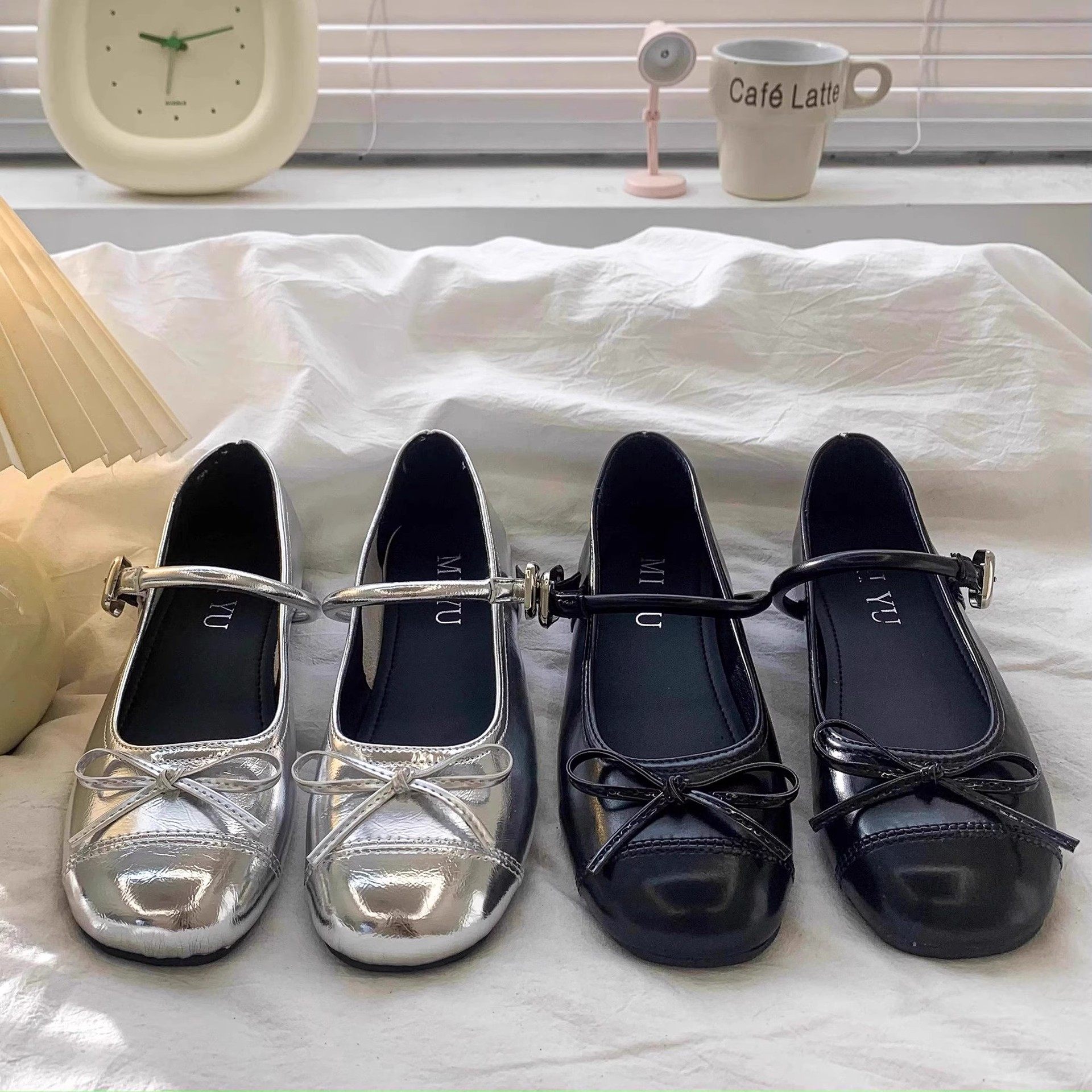 银色结浅口芭蕾单鞋女2026秋季新款法式平底玛丽珍复古小皮鞋,女鞋,时尚芭蕾鞋,淘宝优惠券,粉丝福利购,淘宝优惠卷