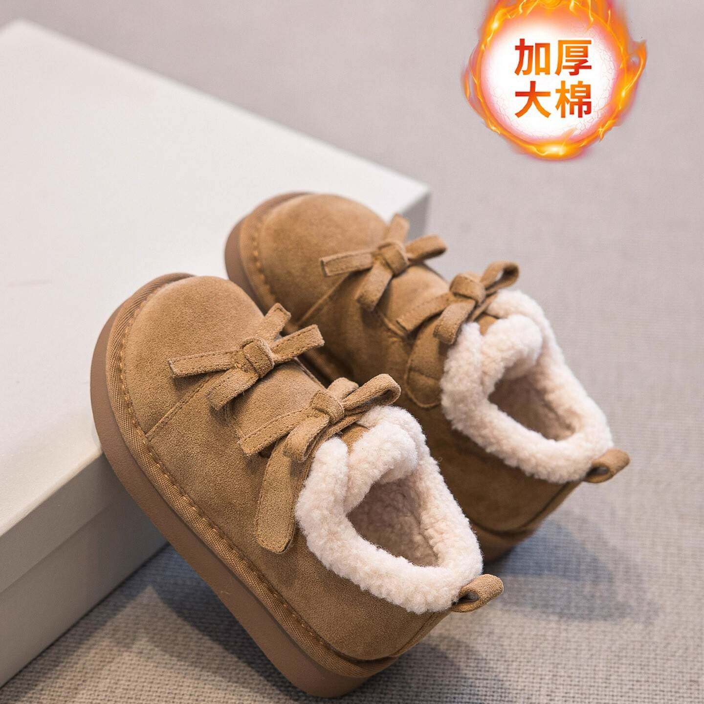 女童雪地靴儿童棉鞋加绒加厚2026