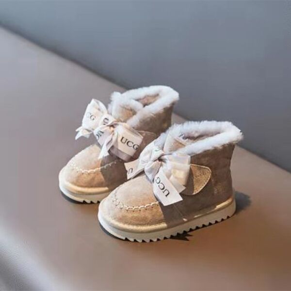 冬季新款女童雪地靴加绒保暖棉靴