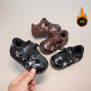 儿童加绒运动鞋2025年冬季新款男童阿甘鞋女童宝宝保暖德训二棉鞋