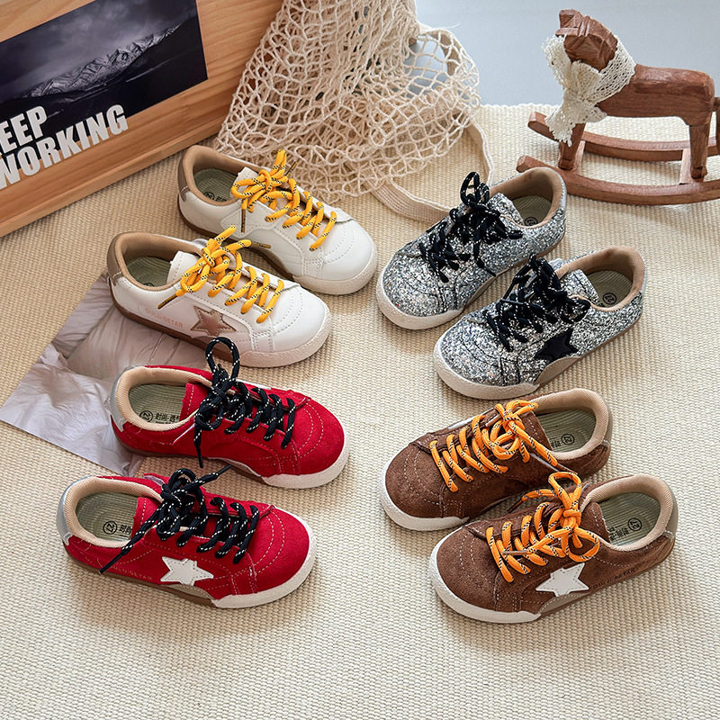 in儿童星星板鞋2025春秋款新款韩版女童复古运动鞋男童平底板鞋,童鞋/婴儿鞋/亲子鞋,板鞋,淘宝优惠券,粉丝福利购,淘宝优惠卷