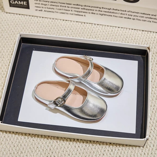 女童皮鞋拖鞋2025新款春季洋气玛丽儿童单鞋公主外出拖鞋女童宝宝