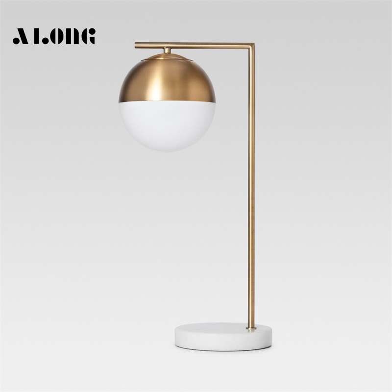 大理石黄铜客厅卧室床头台灯