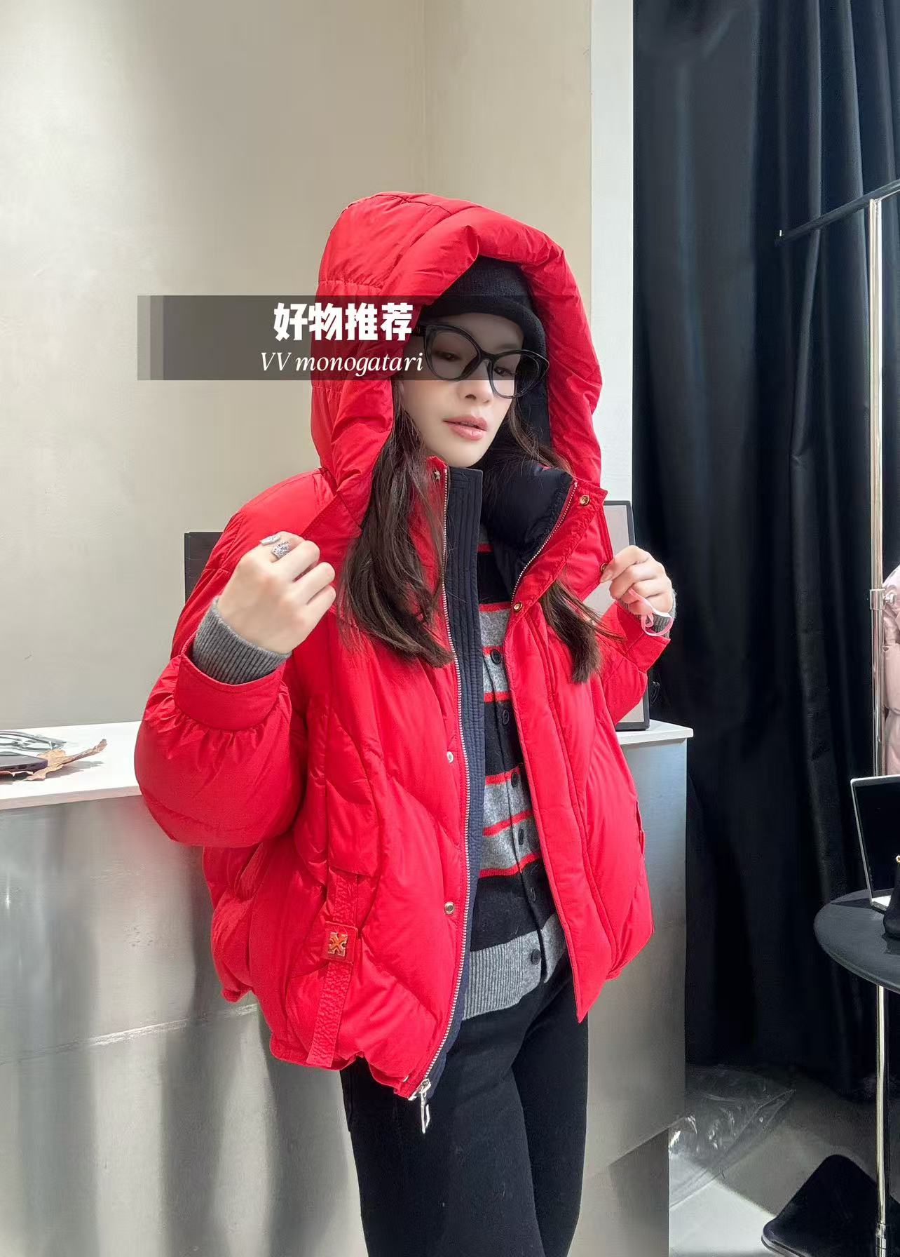 欧货爆款2025冬新款时尚百搭韩版短款中国红90羽绒服保暖厚外套女