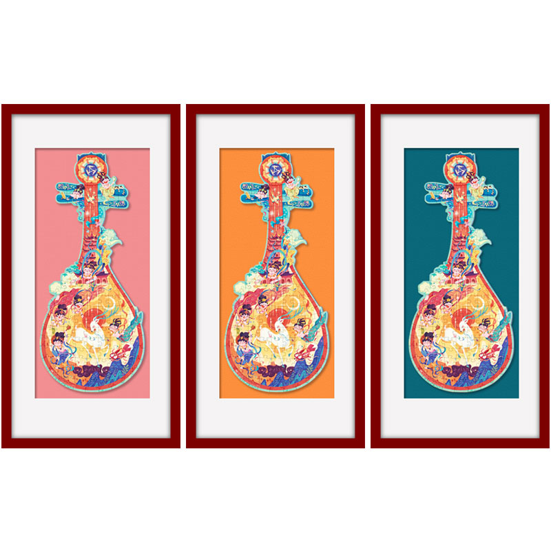 TOI国风拼图实木相框定制放大