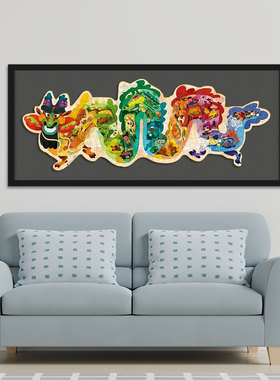 toi 图益中国龙拼图简约实木定制相框儿童成人益智纸质裱装上挂墙