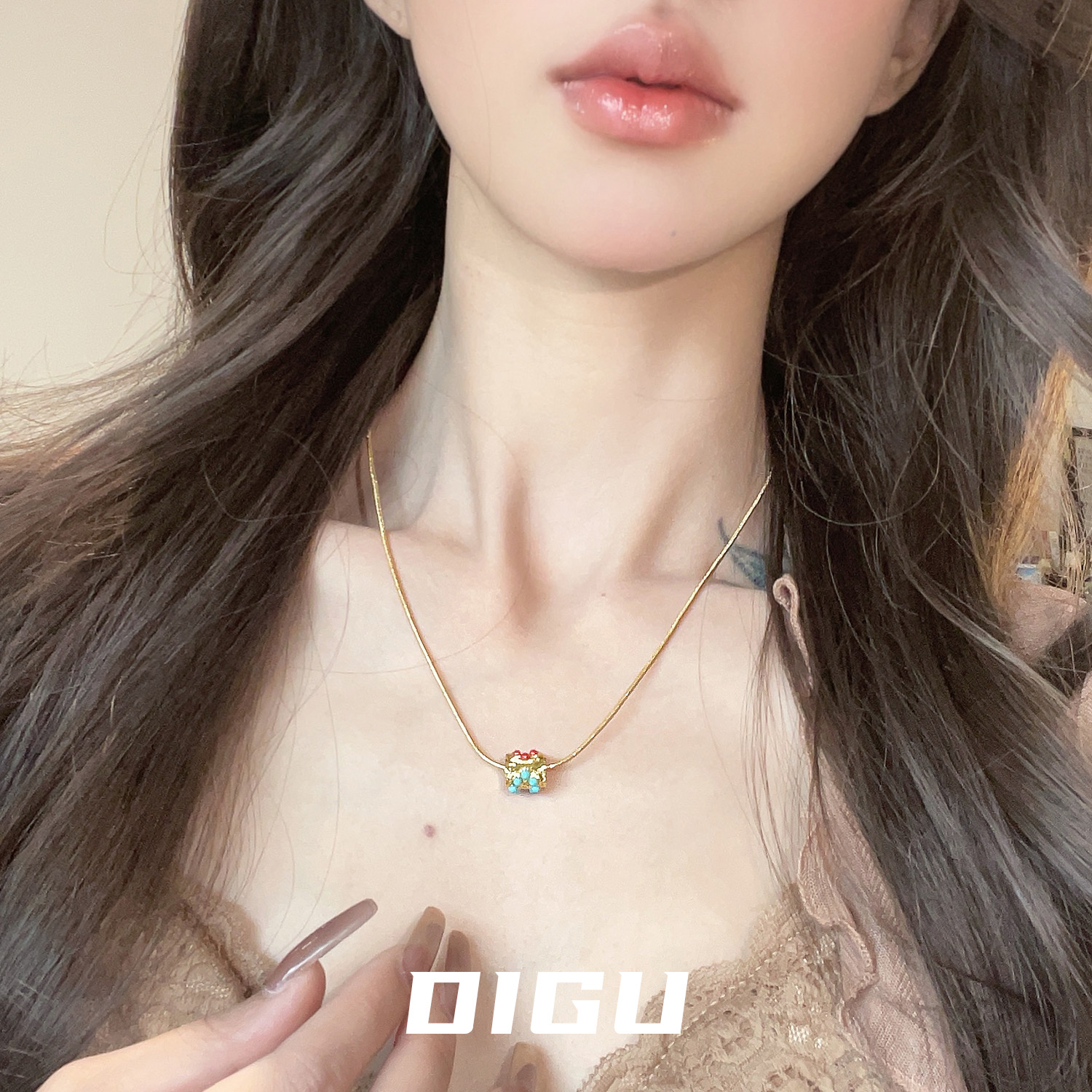 DIGU新中式复古小蛮腰串珠项链